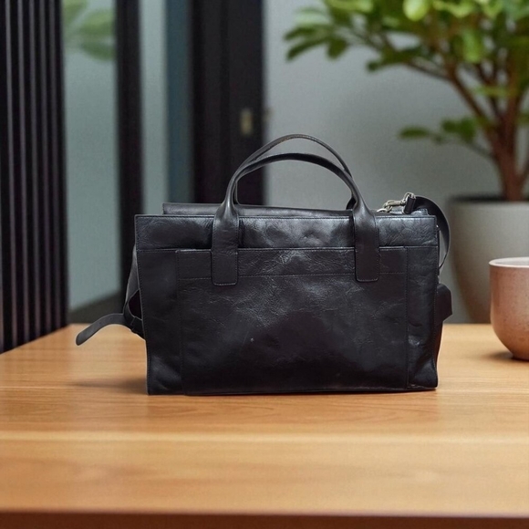 Wilsons Leather Pelle Studio Black Business Briefcase Laptop Handbag - Picture 16 of 16